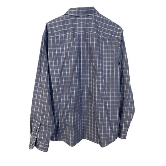 UNTUCKit Men's Blue Plaid Slim Fit Wrinkle Free Cotton Button Up Shirt Size 2XL - Picture 2 of 13